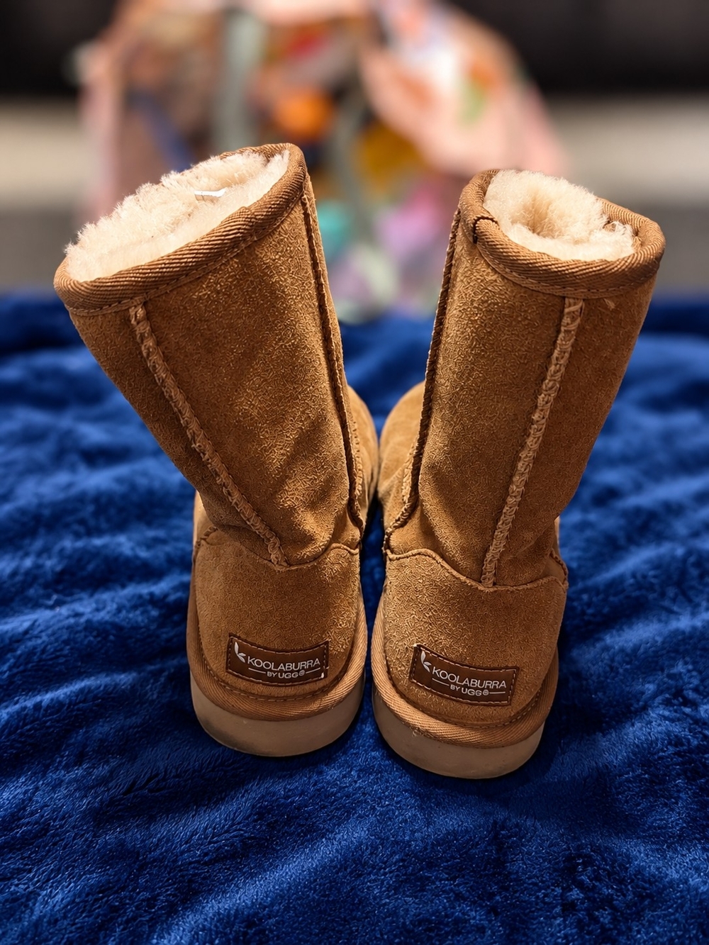 Koolaburra Kids Chestnut Brown Shearling-Lined Suede Boots